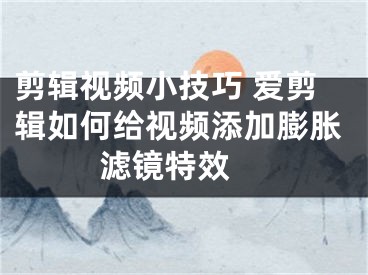 剪輯視頻小技巧 愛剪輯如何給視頻添加膨脹濾鏡特效 