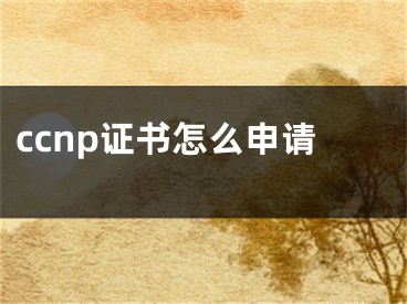 ccnp證書怎么申請(qǐng)