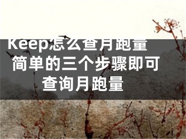 Keep怎么查月跑量 簡(jiǎn)單的三個(gè)步驟即可查詢?cè)屡芰?