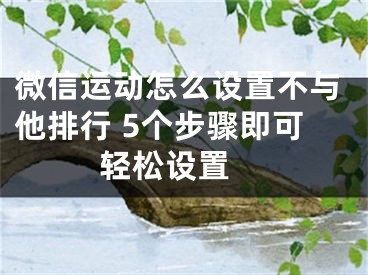 微信運(yùn)動(dòng)怎么設(shè)置不與他排行 5個(gè)步驟即可輕松設(shè)置 