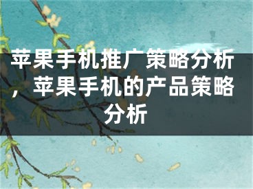 蘋果手機推廣策略分析，蘋果手機的產(chǎn)品策略分析