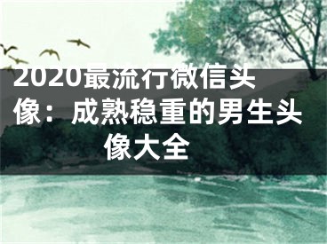 2020最流行微信頭像：成熟穩(wěn)重的男生頭像大全 