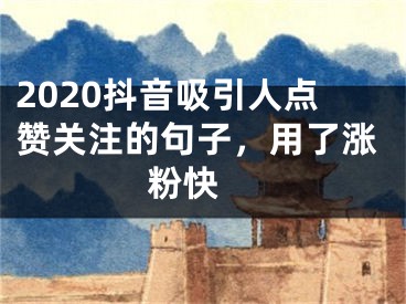 2020抖音吸引人點贊關(guān)注的句子，用了漲粉快 