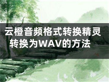 云橙音頻格式轉(zhuǎn)換精靈轉(zhuǎn)換為WAV的方法