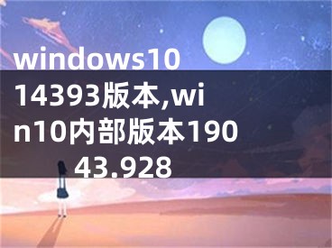 windows10 14393版本,win10內(nèi)部版本19043.928