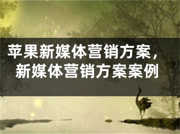 蘋果新媒體營銷方案，新媒體營銷方案案例