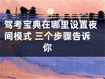 駕考寶典在哪里設(shè)置夜間模式 三個(gè)步驟告訴你 