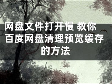 網(wǎng)盤文件打開慢 教你百度網(wǎng)盤清理預(yù)覽緩存的方法