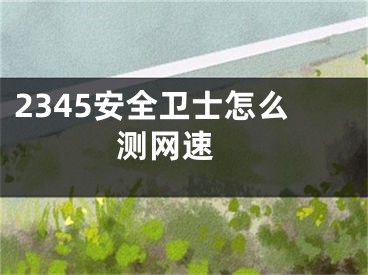 2345安全衛(wèi)士怎么測網(wǎng)速 