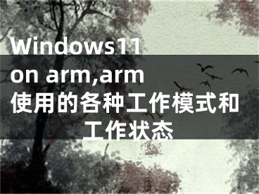 Windows11 on arm,arm使用的各種工作模式和工作狀態(tài)