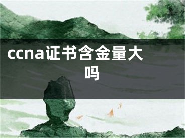 ccna證書含金量大嗎