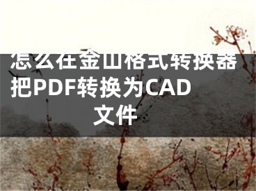 怎么在金山格式轉(zhuǎn)換器把PDF轉(zhuǎn)換為CAD文件 