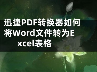 迅捷PDF轉(zhuǎn)換器如何將Word文件轉(zhuǎn)為Excel表格 