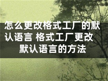 怎么更改格式工廠的默認(rèn)語言 格式工廠更改默認(rèn)語言的方法