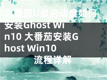 大番茄U盤啟動(dòng)盤如何安裝Ghost Win10 大番茄安裝Ghost Win10流程詳解