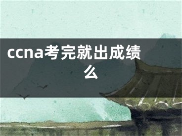 ccna考完就出成績么