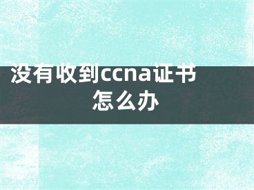 沒有收到ccna證書怎么辦