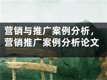 營(yíng)銷與推廣案例分析，營(yíng)銷推廣案例分析論文