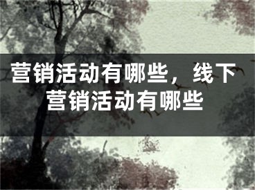 營(yíng)銷(xiāo)活動(dòng)有哪些，線(xiàn)下?tīng)I(yíng)銷(xiāo)活動(dòng)有哪些