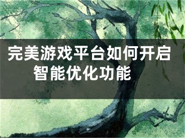 完美游戲平臺如何開啟智能優(yōu)化功能 