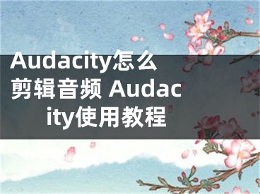 Audacity怎么剪輯音頻 Audacity使用教程