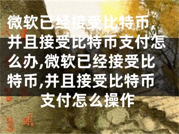 微軟已經(jīng)接受比特幣,并且接受比特幣支付怎么辦,微軟已經(jīng)接受比特幣,并且接受比特幣支付怎么操作