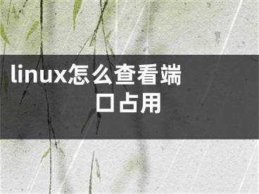 linux怎么查看端口占用