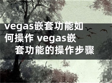 vegas嵌套功能如何操作 vegas嵌套功能的操作步驟