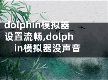 dolphin模擬器設(shè)置流暢,dolphin模擬器沒聲音