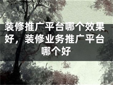 裝修推廣平臺(tái)哪個(gè)效果好，裝修業(yè)務(wù)推廣平臺(tái)哪個(gè)好