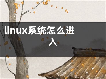 linux系統(tǒng)怎么進(jìn)入