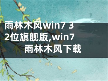 雨林木風(fēng)win7 32位旗艦版,win7雨林木風(fēng)下載