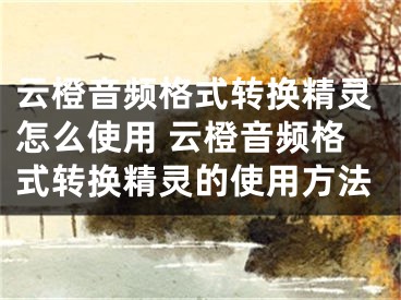 云橙音頻格式轉(zhuǎn)換精靈怎么使用 云橙音頻格式轉(zhuǎn)換精靈的使用方法