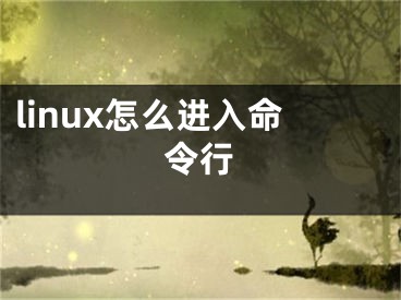 linux怎么進入命令行