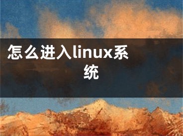 怎么進(jìn)入linux系統(tǒng)