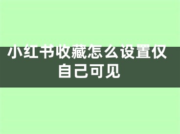 小紅書收藏怎么設(shè)置僅自己可見(jiàn)