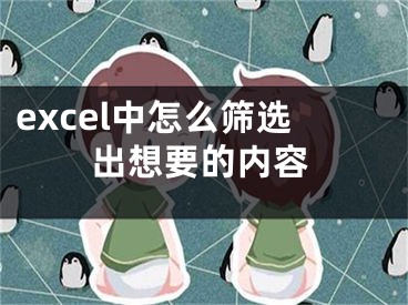 excel中怎么篩選出想要的內(nèi)容