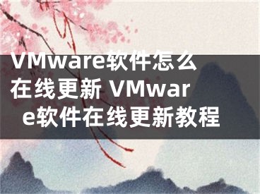 VMware軟件怎么在線更新 VMware軟件在線更新教程