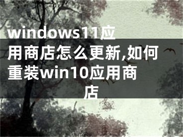 windows11應(yīng)用商店怎么更新,如何重裝win10應(yīng)用商店