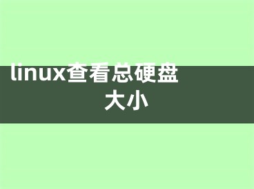 linux查看總硬盤大小