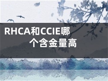 RHCA和CCIE哪個含金量高