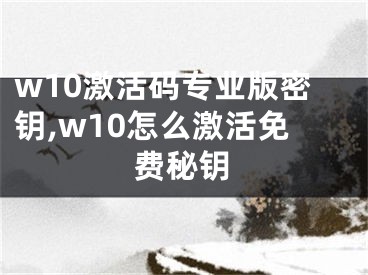 w10激活碼專業(yè)版密鑰,w10怎么激活免費秘鑰