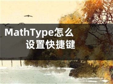 MathType怎么設(shè)置快捷鍵 