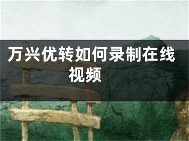 萬興優(yōu)轉如何錄制在線視頻 