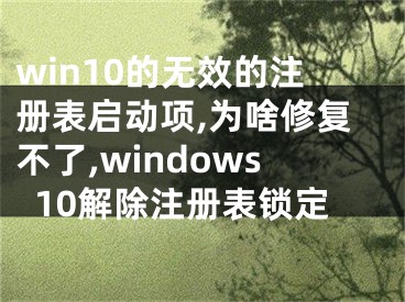 win10的無效的注冊(cè)表啟動(dòng)項(xiàng),為啥修復(fù)不了,windows10解除注冊(cè)表鎖定