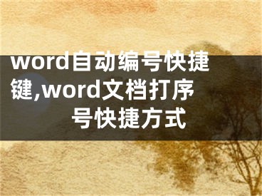 word自動(dòng)編號(hào)快捷鍵,word文檔打序號(hào)快捷方式