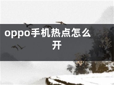 oppo手機(jī)熱點(diǎn)怎么開