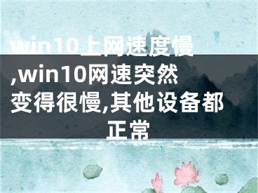 win10上網(wǎng)速度慢,win10網(wǎng)速突然變得很慢,其他設(shè)備都正常