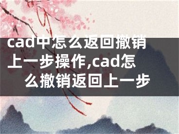 cad中怎么返回撤銷上一步操作,cad怎么撤銷返回上一步