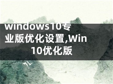 windows10專業(yè)版優(yōu)化設(shè)置,Win10優(yōu)化版